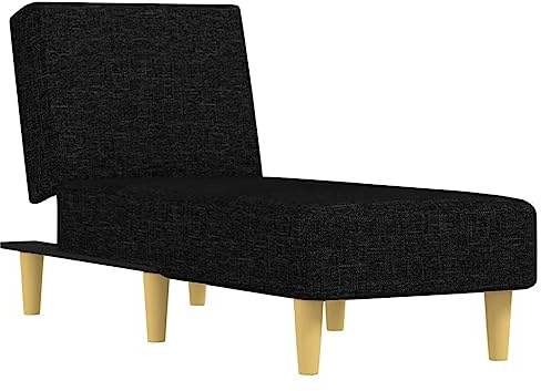 Teenpull Chaiselongue Schwarz Stoff, Verstellbare Relaxliege für Eine Person, Multifunktionales Schlafsofa, Gemütliches Loungesofa für Wohnzimmer, Schlafzimmer