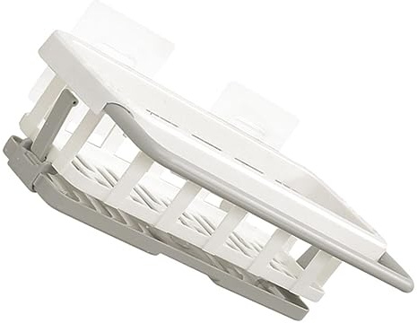 ULTECHNOVO Kitchen Wall Mounted Sponge Holder with Drain for Sink Dishcloth Organizer Portable Lightweight Kitchen Storage Rack for Cleaning Utensils Punch Installation