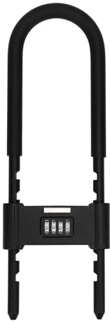 Fockety Crémoire de Manille Longue, Crébin de Combinaison à 4 Chiffres Lourds avec Manille Réglable, Vélo Réinstable U Lock pour les Vélos électriques, les Portes en Verre