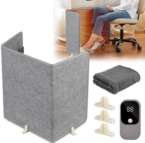 Peviasot Haushaltsgeräte Infrarot Panel,Faltbares Heizung mit Timer,mit 3-Stufen (60°/55°/50°C), 165 Watt Infrarot Tischheizung