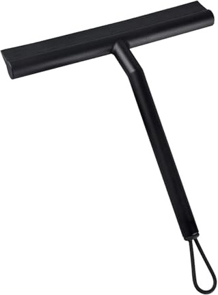 Tergivetro per Doccia Tergivetro for doccia, raschietto for la pulizia dei vetri, gancio for tergicristallo for pavimenti, delle finestre, acqua for uso domestico, specchio da parete con manico(Black)
