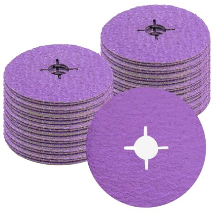 FASTPLUS 40 Grit 125mm Fibre Discs Ceramic Resin Fiber Sanding Discs | 25 Pack for Angle Grinder Heavy Duty Metal Grinding Weld Removal Deburring and Fast Material Removal Applications