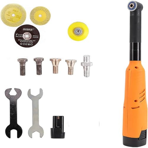 Electric Grout and Rust Cleaner with Widely Adjustable Speed (200-18000r/min), 7-Speed Gear & 90° Angle Design for Precision Cleaning on Tile, Metal, and Concrete (2 Batteries)