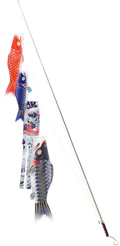 Supvox Japanischer Karpfen Windsack Koi Nobori Outdoor Dekoration für Garten Terrasse Balkon mit Detailreichem Fisch Design Wetterfest und Hängend