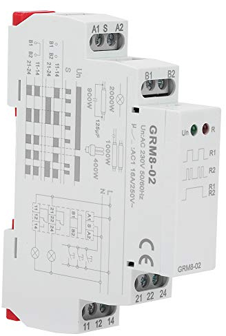 Fafeicy Impulsrelä AC Elektroniskt låsrelä 2 X SPDT 16A LED Status 35mm DIN-skena Montering för Flerpunktsbelysning Kontrollpaneler Elektriker