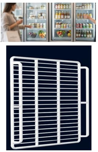 Freezer Wire Shelf Replacement,Refrigerator Grid Rack with Side Guard Rails | Heavy Load Bearing Grid for Freezer, Cooler & Commercial Display(49x38cm/19.3x15.0in)