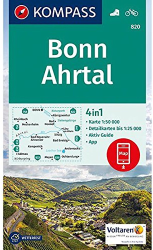 Bonn - Ahrtal: Wanderkarte mit Radrouten. GPS-genau. 1:50000 (KOMPASS Wanderkarte, Band 820)