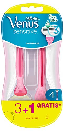 Venus Gillette Sensitive Rasoi Donna Usa e Getta, 3+1 Rasoi