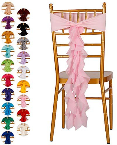 Xiang Ru Stuhlhussen / Schärpen / Schleifen mit Rückenschlange für Party, Bankett, 10 Stück, Pink
