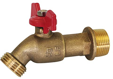 Midline Valve S3523 Boiler Drain Valve, with T-Handle, 3/4 in. MIP Inlet x MHT Outlet, Brass, Lead-Free