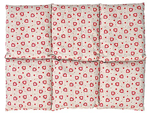 Kirschkernkissen groß 40x30cm 6-Kammer - Landhaus-Liebe - z.B. Rücken - Bauch - Wärmekissen Körnerkissen für Mikrowelle und Backofen - Kirschkern Kissen 30x40 Landhaus-Liebe