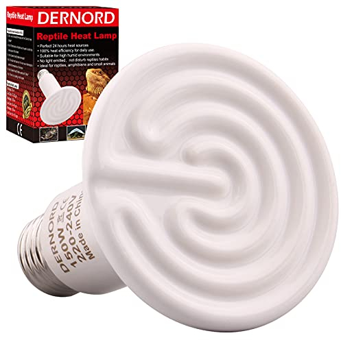 DERNORD Heizlampe E27 Wärmelampe Terrarium - 150W Keramik Heat Emitter Reptilien Dunkelstrahler Küken für Wärmelampe Schildkröten Outdoor Heizstrahler Tiere