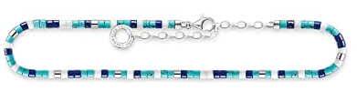 THOMAS SABO Fußkette mit blauen Steinen 925 Sterlingsilber