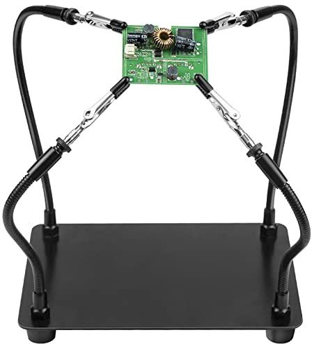 XYK Helping Hands Soldering Station, Soldering Kit, Third Hand Soldering Tool 4 Flexible Arms Helping Hands for Electronic Repair Soldering Jewelry Crafts - Black