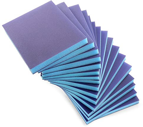Jamiikury - 16 spugne abrasive a grana 280, lavabili e riutilizzabili, spugne di carta vetrata per legno, metallo, mobili, vernici e cartongesso