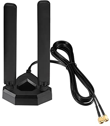 Eightwood Antenna WiFi 6E 2.4 GHz 5.8 GHz 6GHz Tri-Band RP-SMA Antenna WLAN Router PC Base magnetica con cavo di prolunga 2M per router Netgear Scheda PCI PCIE Scheda WLAN Scheda madre Bluetooth