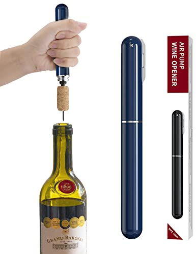 2-in-1 Air Pressure Wine Opener with Foil Cutter - Easy-Open Air Pump Corkscrew - Portable Travel Gift for Wine Lovers