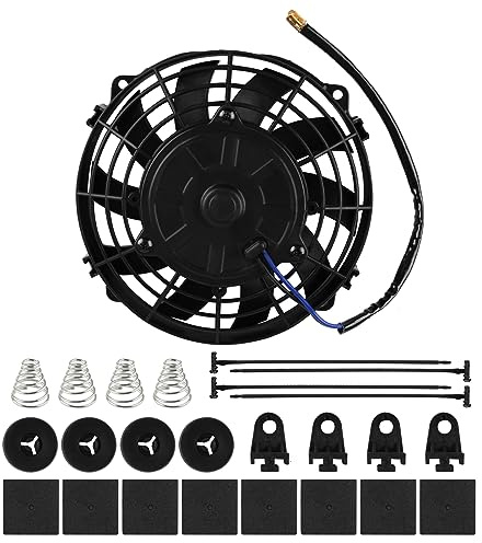 DOCAS 7 Pouces 12V 80W Ventilateur de refroidissement électrique universel, ventilateur montage radiateur réversible Refroidissement pour moteur de voiture