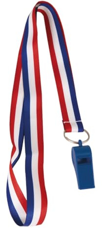 P'TIT Clown - 17200 - Sifflet en Plastique avec Ruban Bleu Blanc Rouge - Parfait pour Supporter la France Lors des Célébrations et Événements Sportifs
