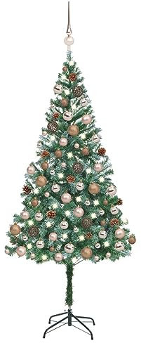 Camerina Künstlicher Weihnachtsbaum mit & Kugeln & Zapfen 180 cm Weihnachtsbaum KüNstlich Mit Beleuchtung
