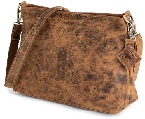 Berliner Bags Vintage Umhängetasche Marbella S, Mittelgroße Schultertasche Crossbody Bag aus Leder, Handtasche für Damen
