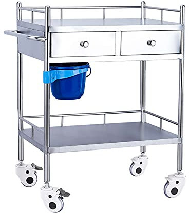 NSTVVEE Rollbarer Aufbewahrungswagen aus Metall, mit praktischen Servierwagen aus Metall auf dem Tisch mit Griff, Trolley-Organizer mit Feststellrädern für Bibliothek, Büro, Klassenzimmer,