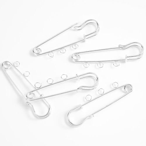 LUMoony Brosche Sicherheitsnadel 5 Stück 60mm Große Sicherheitsnadeln Kiltnadel Strass Brosche Pins für Mantel Pullover Kleid Kleidungsstück Brosche Pins Pullover Schal Clips