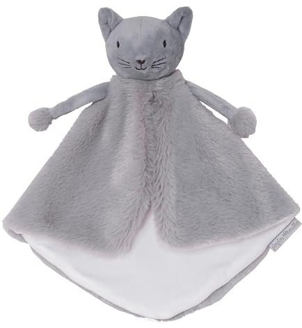 Pioupiou et Merveilles - Kuscheltier Umhang Marionette Oscar die Katze – Plüsch für Kinder – zum Überziehen – 30 cm x 30 cm – sehr weicher Samt – ab der Geburt – 16690