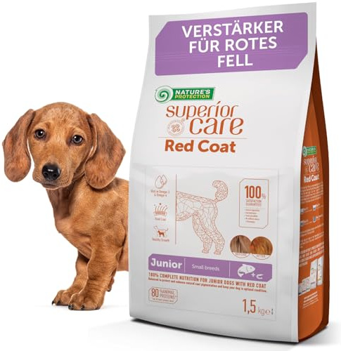 Nature's Protection Superior Care Hundkroketter med hög proteinhalt – Junior hundmat från fawn – hypoallergen, med lax och omega 3 och 6 - små storlekar (1,5 kg)