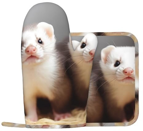 Lot de 2 maniques et maniques en silicone antidérapant et résistant à la chaleur pour furets