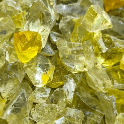 Glassteine Gelb 5 kg (3-5 cm) für Garten & Vasen – Glasnuggets Dekosteine | Wetterfest, farbstabil und durchgefärbt, aus Recyclingglas, für innen & außen – Blumentöpfe & Bastelarbeiten
