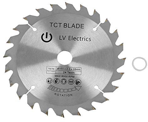 Circular Saw Blade 24T 6.5inch, Marble Cutting Machines, Electric Hand Saws, InnerDiameter 20mm, Cemented Carbide, Wood Cutting Disc