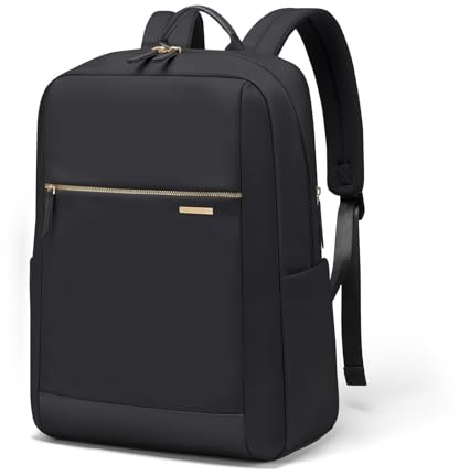 GOLF QUALITY Mochila para Portátil 14 Pulgadas, Mochila Mujer Gran Capacidad con Compartimento para Laptop, Impermeable Casual Daypack para Trabajo Universidad Viaje,Negro