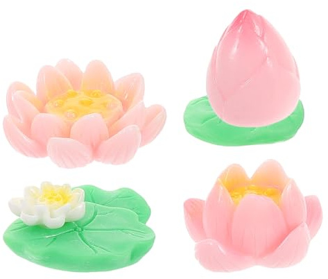 ifundom 5pezzi Decorazioni in Resina Ninfee Artificiali in Miniatura Accessori Per Fatati Decorazioni Per Laghetti Pesci Fiori Galleggianti Per Terrari Vasi Per Piante e Bonsai