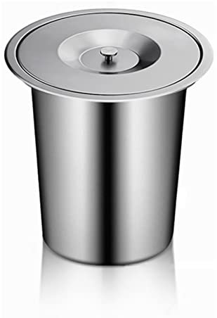 ASumPio Contenedor De Basura Metálico con Tapa De 1.8 Galones, Contenedor De Compost Colgante para Cocina, A Prueba De Olores, con Tapa, De Acero Inoxidable Cepillado P