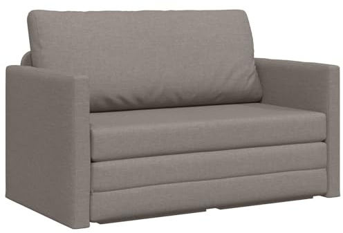 vidaXL Soffsäng 110cm Taupe tyg, Modern vardagsrum, kompakt rektangulär soffa, elegant konvertibel sammetssoffa, slitstark mjuk kontaktyta, funktionell möbel