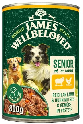 JAMES WELLBELOVED hundburk senior lamm och kyckling i paté 6 x 800 g