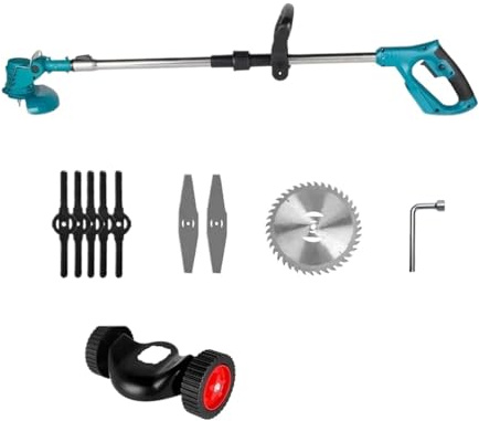 WAFOHSR Cortadora De CéSped EléCtrica Cortadora De Césped Eléctrica De Mano For Batería De 18 V, Cortadora De Césped Inalámbrica For Jardín, Longitud Ajustable, Sin Batería FáCil De Usar