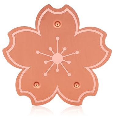Penitue Copper Bird Bath Disk, 3.94in Flower Shape Triple-Point Support Bird Bath Purification Disc Birdbath Cleaner for All-Season Safe Water Purifier for Outdoor Bowls