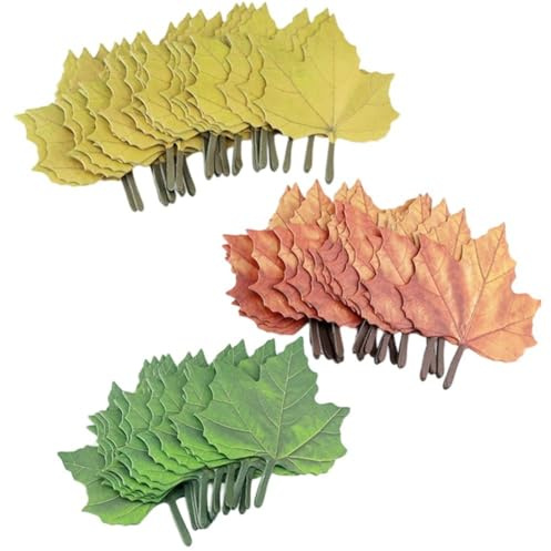 Lipfer 300 Feuilles De Notes Autocollantes en Forme De Feuilles D'érable d'automne, Bloc-Notes Auto-adhésif Coloré pour Thanksgiving, Rappel De Message pour Fournitures Scolaires, De Bureau De Maison