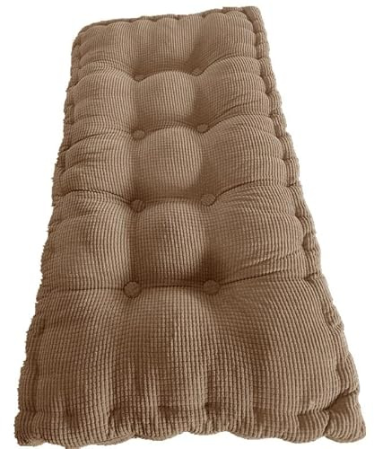 ELYSYSRL Cojín para Banco a Medida con Base Antideslizante - Cojines para Bancos Acolchada para Exterior e Interior, Jardín, Terraza, Sofá y Palets(Café,160x55x8cm)