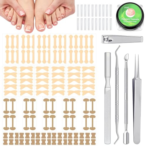 MELLIEX 225 Piezas Uña Encarnada Pies Corrección Kit,Profesional Juego de Corrector Uñas Encarnadas,Parches Para Uña Encarnada conTiras De C Para Ingrown Toenail Treatment