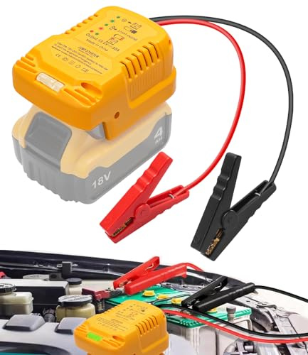 Dispositivo di avviamento per auto, compatibile con batteria Dewalt da 18 V, dispositivo di avviamento portatile e adattatore power bank, batteria da 12 V, ideale per assistenza stradale, campeggio e