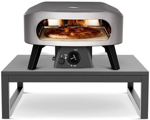 cozze® Gas Pizzaofen 13 (50 mbar) + Ofen-Erhöhung (80 kg) – Outdoor Tisch-Set