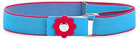 Ladeheid Mädchen Gürtel Elastik-Gürtel 1-6 Jahre 34-65 cm P15K (Blau/Rot)