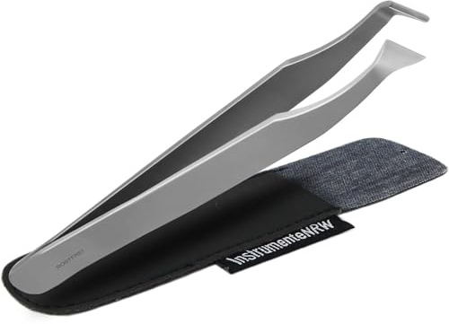 2 in 1 Zeckenzange Zeckenpinzette Splitterpinzette rostfreier Spezialstahl | Pinzette zur Zeckenentfernung bei Hunden & Katzen mit Etui 11 cm