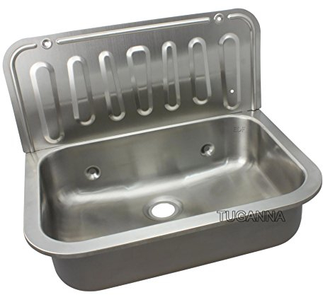 Tuganna Ausgussbecken Edelstahl Wandmontage Waschbecken 367x495x325