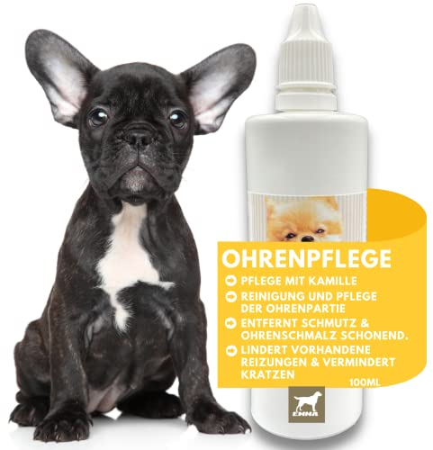 Ohrentropfen für Hunde 100ml Ohrenschmalz Entferner mit Kamille I Ohrreiniger Hund bei Juckreiz I Ohrpflege als Ohrenspülung I Mittel Ohrenreiniger I Ohren Reinigung gegen Ohrenschmalz & bei Schmutz