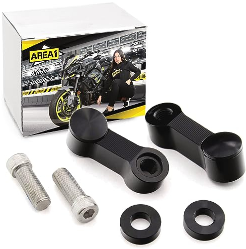 Area1 (2x M10 Rechtsgewinde) Premium CNC Motorrad Rückspiegel Spiegel Arm Verlängerung Verbreiterung Kompatibel mit Mondial GN