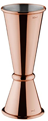 Olympia Copper Barware Banded Jigger Measure Clubs Wine Spirit Drinks 25 / 50Ml